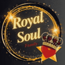 a logo for royal soul family with a crown on a heart