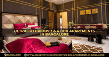 a poster for ultra luxurious 3 & 4 bhk apartments in bangalore