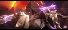 a video game character with a purple glowing sword
