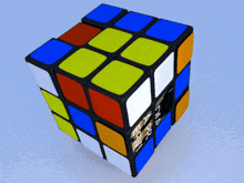 a blue and yellow rubik 's cube with ben a friend written on one side