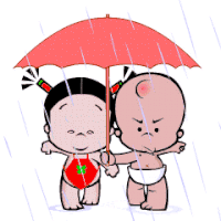 Cute Couples Pobaby Sticker - Cute Couples Pobaby Rain Stickers