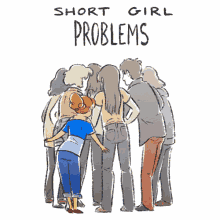 short looking short girl problems short girl cartoon