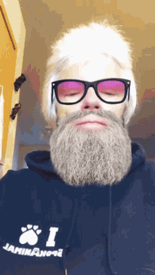 snapchat selfie old lady filter beard