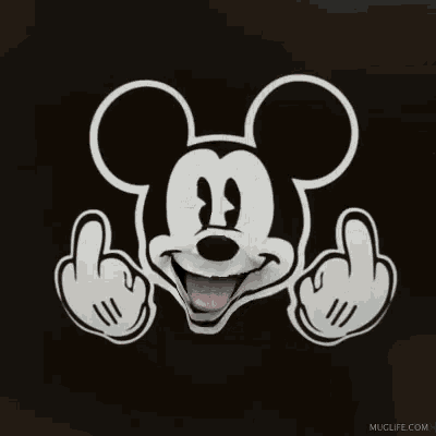 mickey mouse middle finger parking