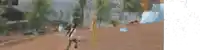 a blurry picture of a person in a video game holding a sword