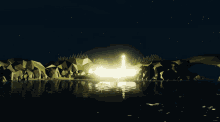 Bright Helicopter Island At Night Stormworks GIF