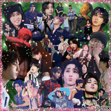 a collage of images of a boy with the number 1 on it