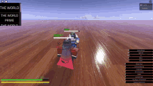 a screenshot of a video game with the word the world on the top left