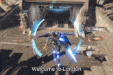 a video game screen says welcome to london on the bottom