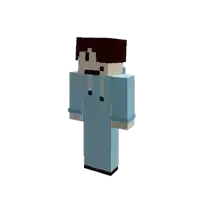 a minecraft character is wearing a blue hoodie and has a smiley face on his face