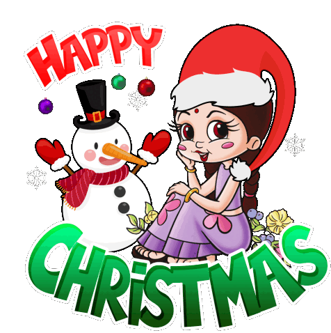 Happy Christmas Chutki Sticker - Happy Christmas Chutki Chhota Bheem Stickers