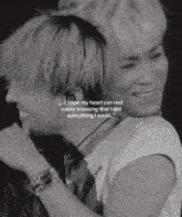 a black and white photo of two men with a quote that says i hope my heart can rest easier