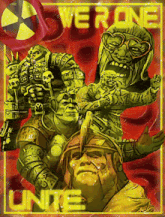 a poster that says over one unite in yellow