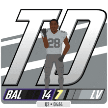 an illustration of a football player with the number 28 on his shirt