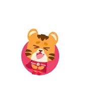 a cartoon of a tiger with the words wkwwk wkwwka above it