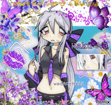 a picture of a girl with haku 3 written on the top
