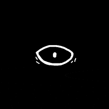 a white drawing of an eye with a tear coming out of it .