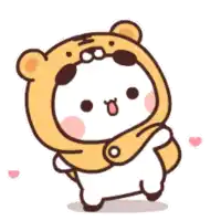 a cartoon bear is wearing a tiger costume and holding a backpack .