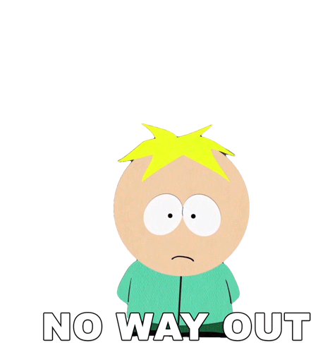 No Way Out Butters Stotch Sticker - No Way Out Butters Stotch South Park Stickers