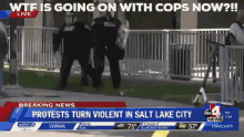 a breaking news headline about protests in salt lake city