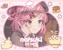 a picture of a girl with the name natsuki de nea written on it