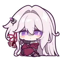 a cartoon drawing of a girl with long white hair