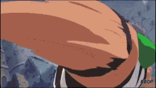 a cartoon of a man with a green scarf around his neck and the word bbop on the bottom right