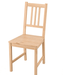 a wooden chair with a white background and a wooden frame