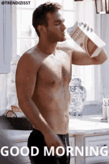 Good Morning Drinking Milk GIF - Good Morning Drinking Milk Cute Guy GIFs