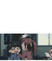 a girl with red hair is yelling at a boy with glasses in a room