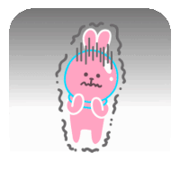 Pink Rabbit Sticker - Pink Rabbit Scared Stickers