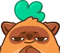 a cartoon of a cat with a green heart on its head