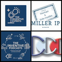 a collage of logos for the inventive podcasts