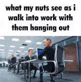 What My Nuts See As I Walk Into Work With Them Hanging Out Testicles GIF