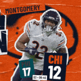 a poster of a football player with the name montgomery