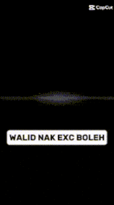 a screenshot of a video with the words walid nak exc boleh at the bottom