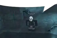 a video game character named meridagrand advisor is standing in a dark room