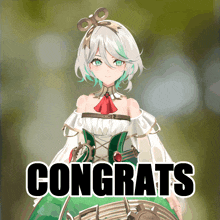 a picture of a girl with the words congrats written below her