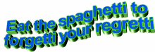 Eat The Spaghetti To Forgetti Your Regretti Funny GIF - Eat The Spaghetti To Forgetti Your Regretti Funny Sarcastic GIFs