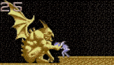 a video game screen shows a dragon with the number 25 on the top