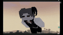 a pixel art of a person with the letter h on his chest