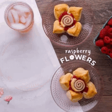 Raspberry Flowers Pastry GIF - Raspberry Flowers Pastry Puff Pastries GIFs