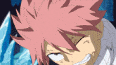 a cartoon character with pink hair and a white shirt