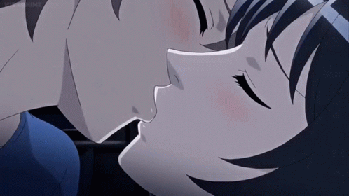 Wallpaper anime boy girl kiss tender