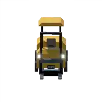 a cartoon drawing of a yellow forklift