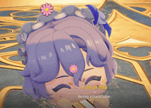 a cartoon character with a flower in her hair and the name cantarella being a bad cube