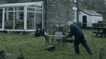 Mowing Grass Brian GIF - Mowing Grass Brian Brian And Charles GIFs