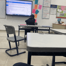 a girl sits at a desk in front of a computer screen that says ' core beliefs '