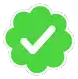 a green check mark in a green flower .