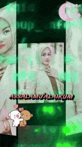 a picture of a woman in a hijab with the words assalamualaikum on the bottom